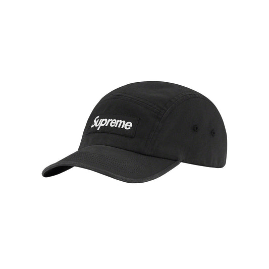 Supreme Washed Chino Twill Camp Cap (SS24) Black Supreme