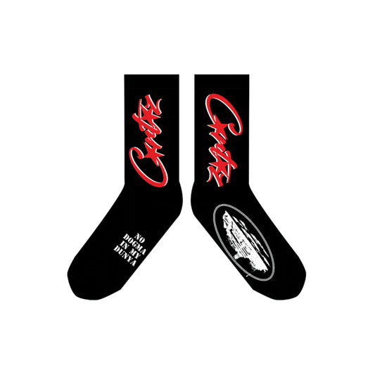 Corteiz Allstarz Socks Black/Red Corteiz
