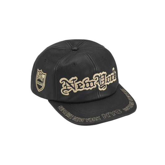 Supreme New York Leather 6-Panel Black