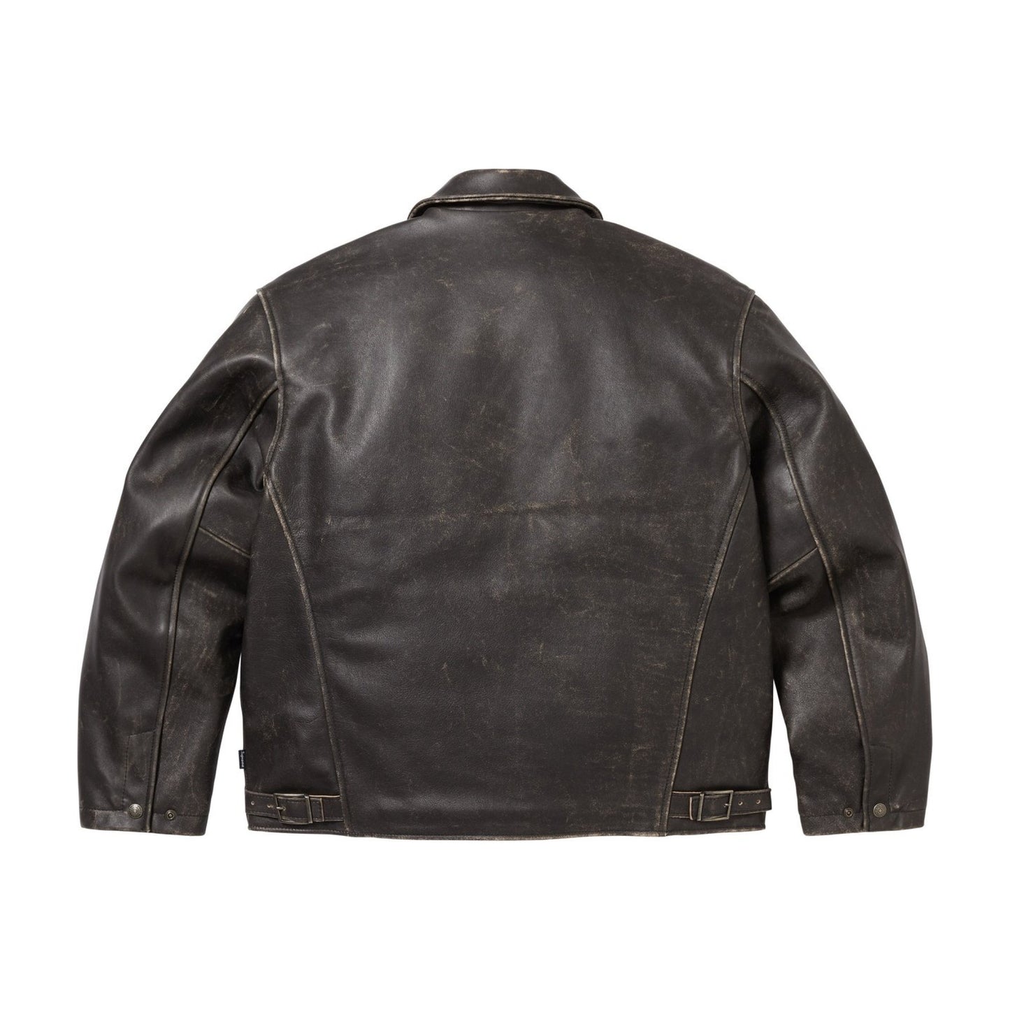 Supreme Schott Leather Racer Jacket (FW25) Black