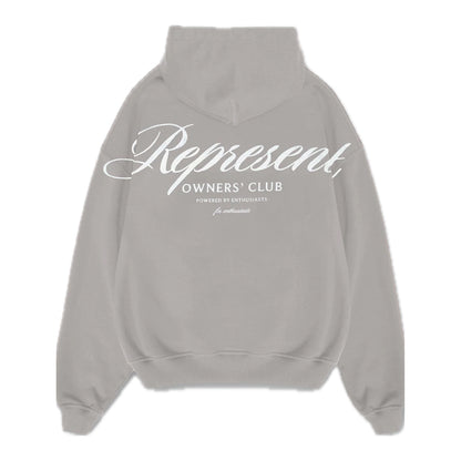 Represent Owners Club Script Hoodie Slate