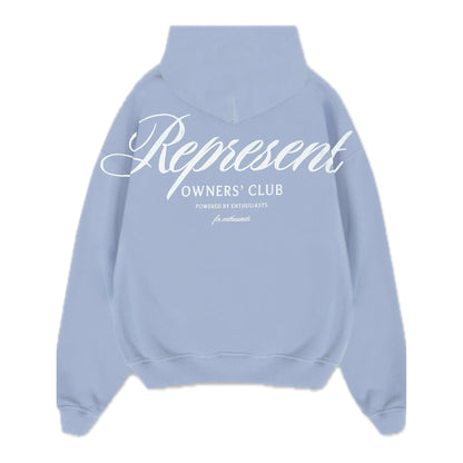 Represent Owners Club Script Hoodie Dusty Blue