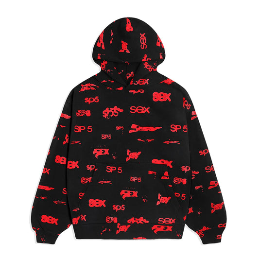 Sp5der Sex Aop Hoodie Black