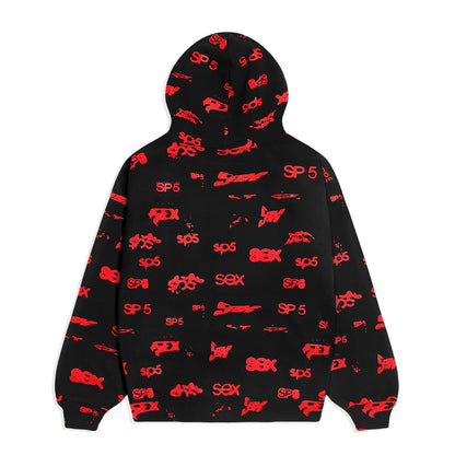Sp5der Sex Aop Hoodie Black