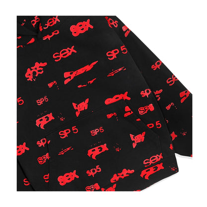 Sp5der Sex Aop Hoodie Black