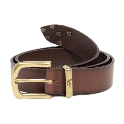 Stussy Metal S Tip Belt Brown