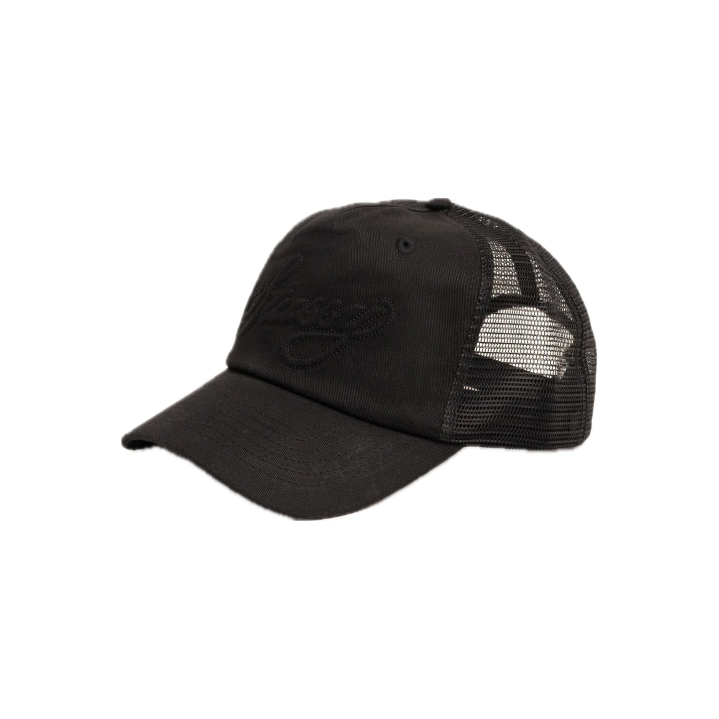 Stussy Waxed Trucker Cursive Stitch Cap Black