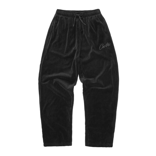 Corteiz VVS Velour Pants Triple Black