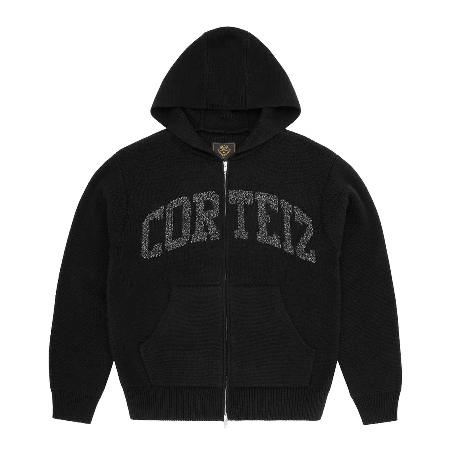 Corteiz 3M College Knit Zip Hoodie Black