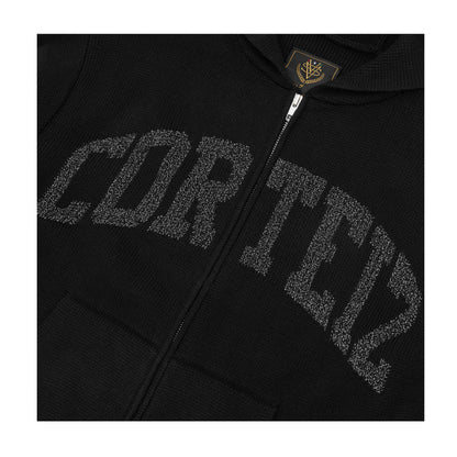 Corteiz 3M College Knit Zip Hoodie Black