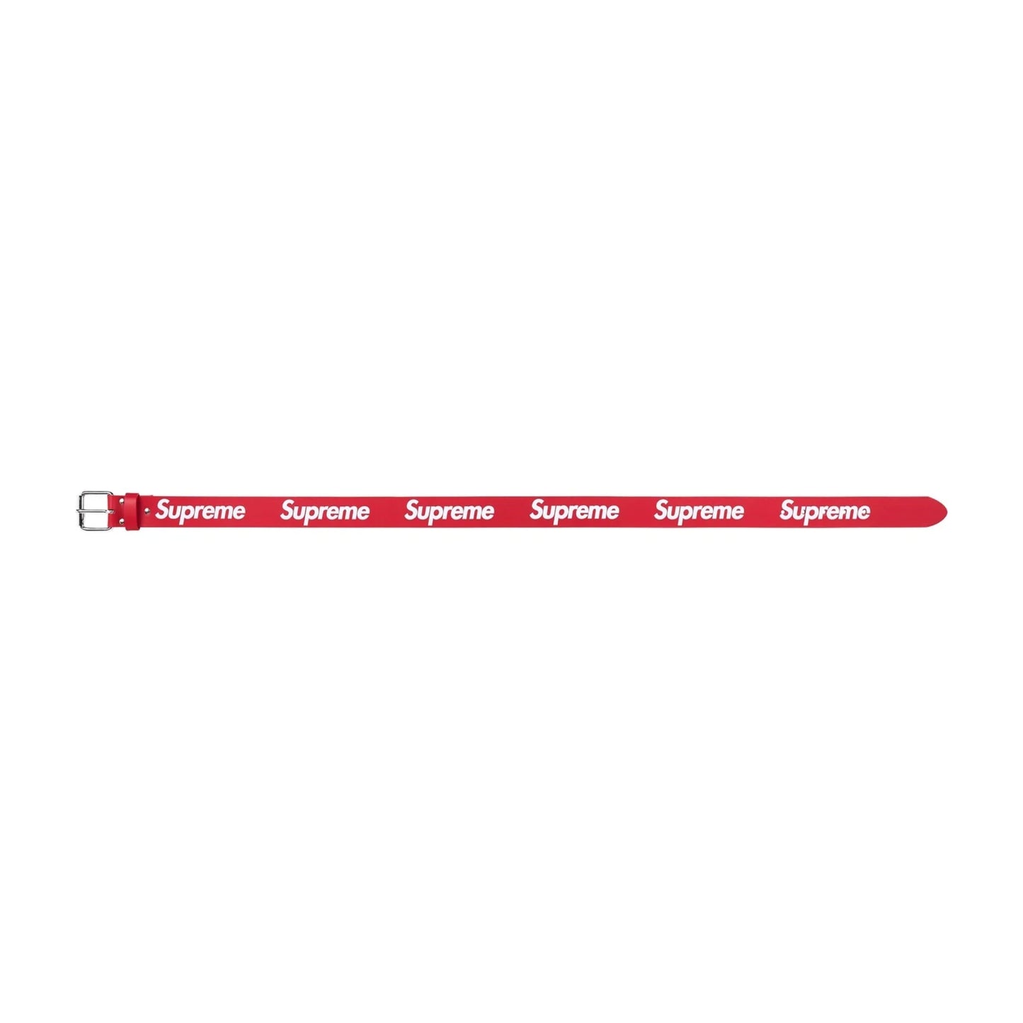 Supreme Repeat Leather Belt Red