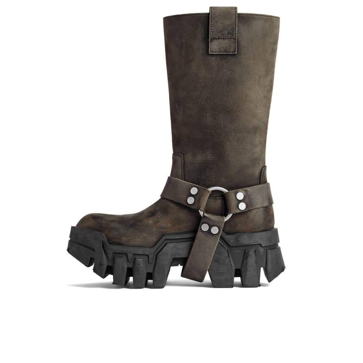 Balenciaga Bulldozer Harness Boots Brown