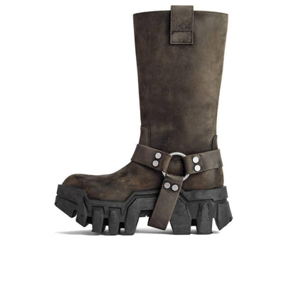 Balenciaga Bulldozer Harness Boots Brown
