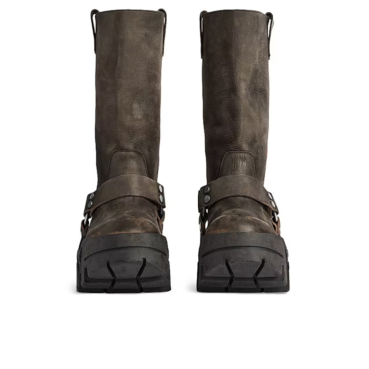 Balenciaga Bulldozer Harness Boots Brown