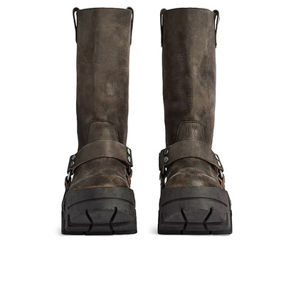 Balenciaga Bulldozer Harness Boots Brown