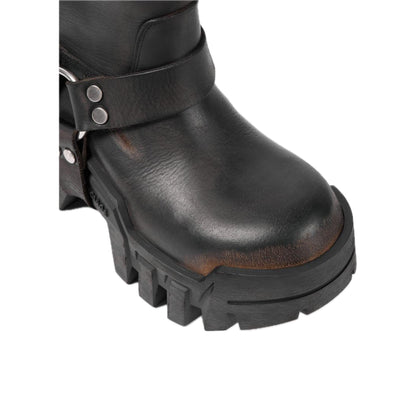 Balenciaga Bulldozer Harness Boots Brown