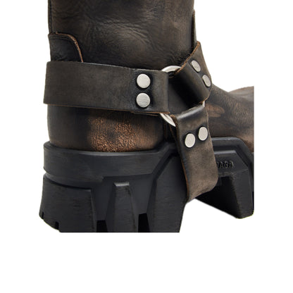 Balenciaga Bulldozer Harness Boots Brown