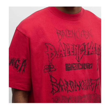 Balenciaga Metal Oversized Tee Red