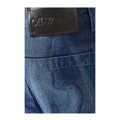 Off-White Body Scan Skeleton Denim Jean Dark Blue