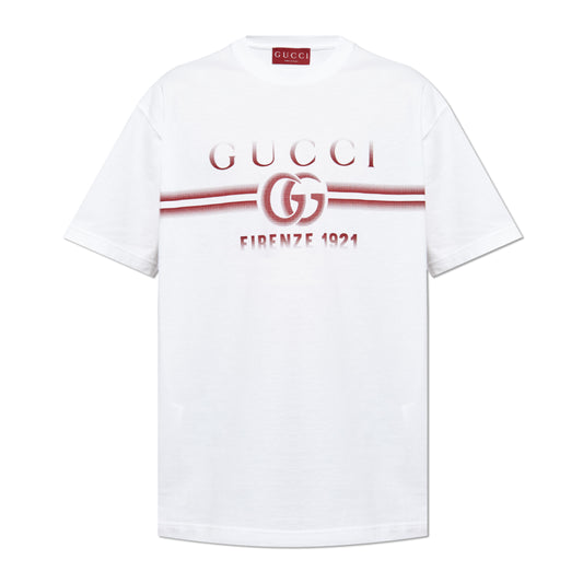 Gucci Cotton Jersey Gucci Print Tee White