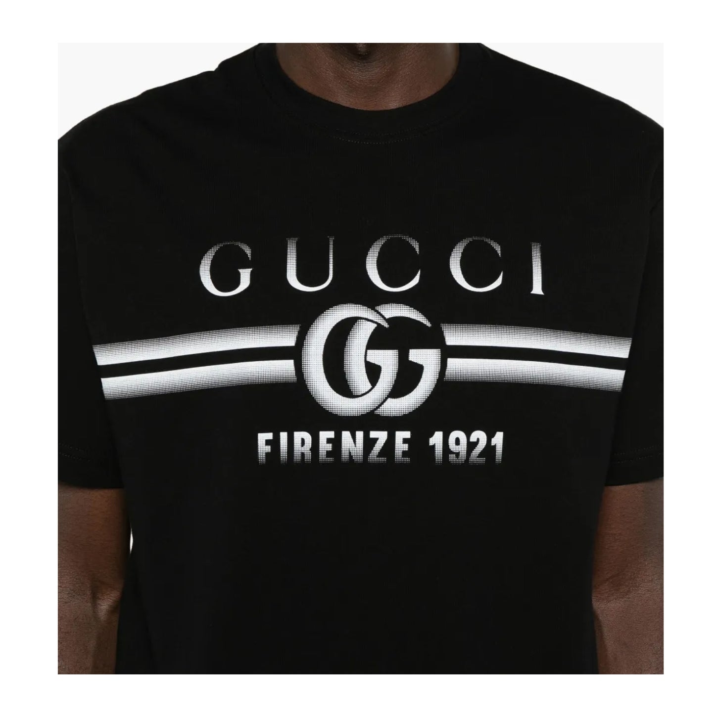 Gucci Cotton Jersey Gucci Print Tee Black