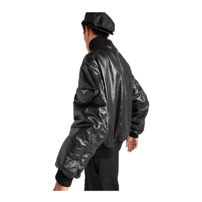 Prada Nappa Leather Bomber Jacket