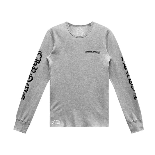 Chrome Hearts Scroll Logo Long-Sleeve Thermal Tee Grey