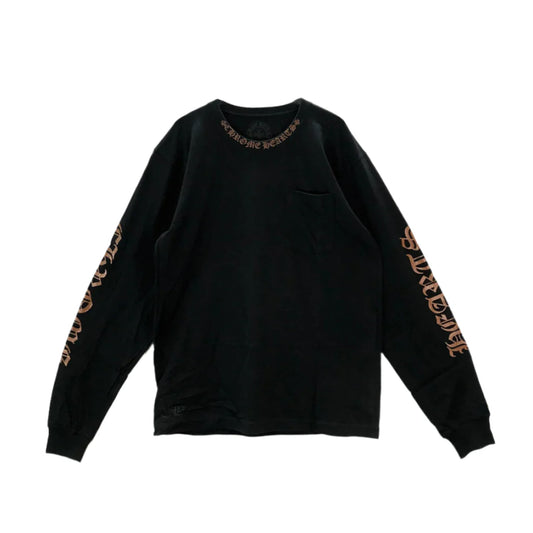 Chrome Hearts Collar Print Pocket Longsleeve Tee Black/Brown