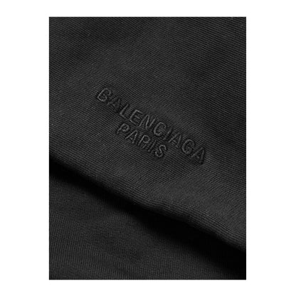 Balenciaga Paris Oversized Fit Zip Up Hoodie Faded Black
