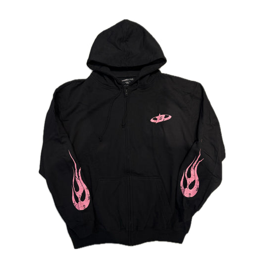 Nina Janova Love Zip Hoodie Black/Pink