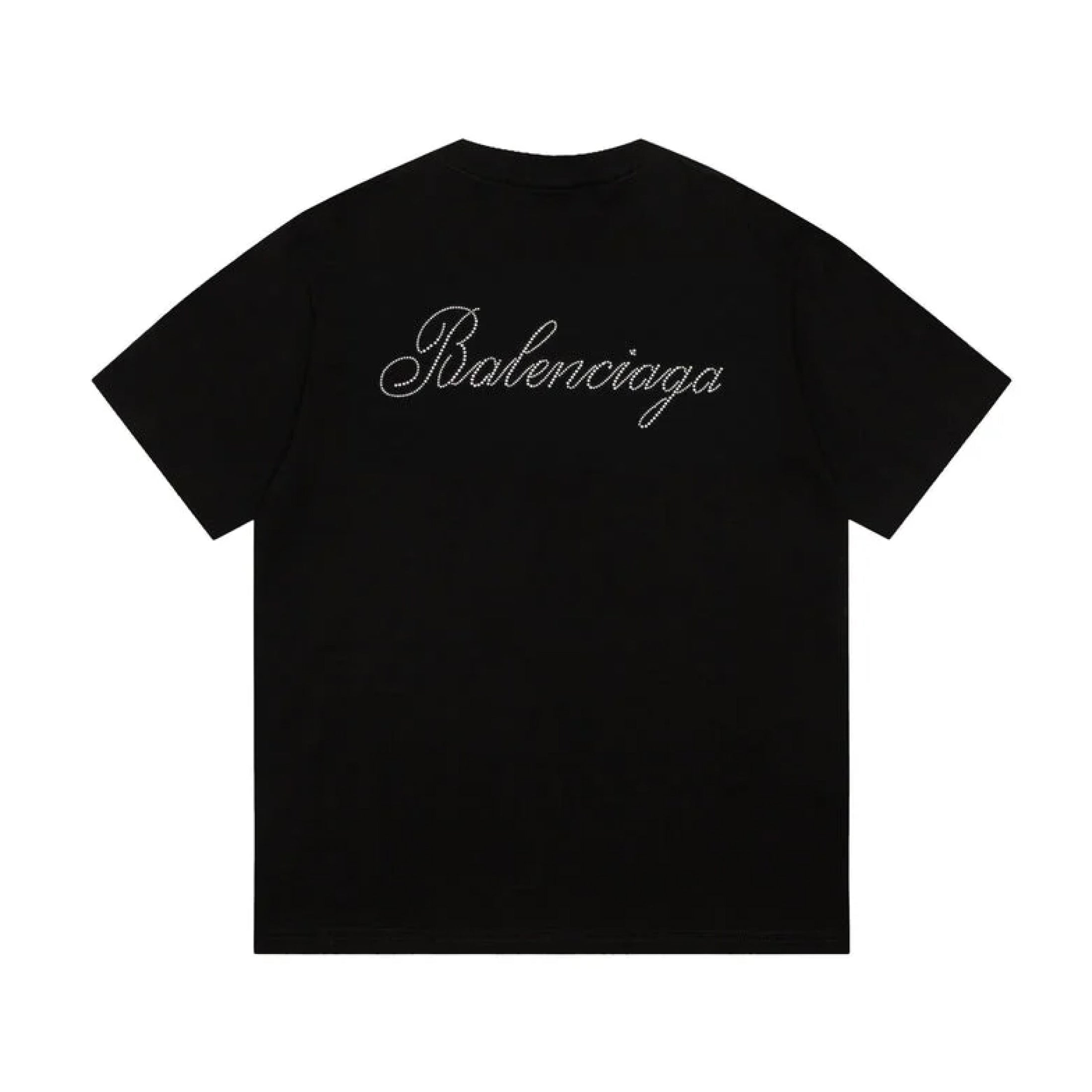 Balenciaga Rhinestone Script Oversized Tee Black – CRUIZER