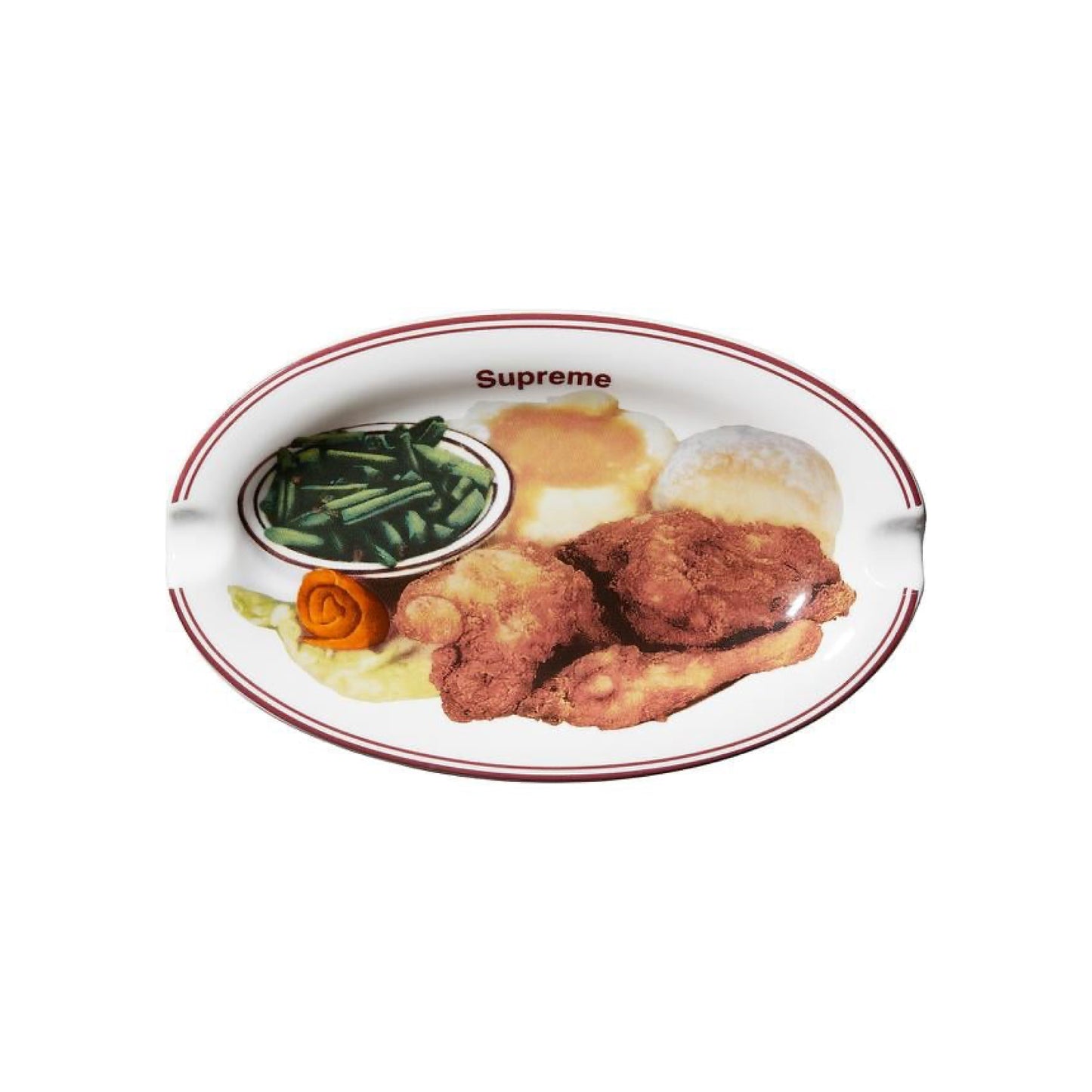 Supreme Chicken Dinner Plate Ashtray White