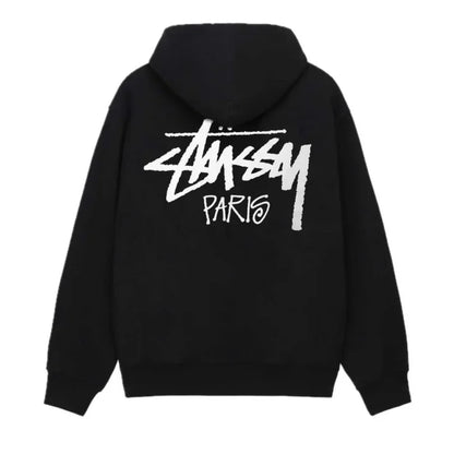 Stussy Paris Zip Up Hoodie Black