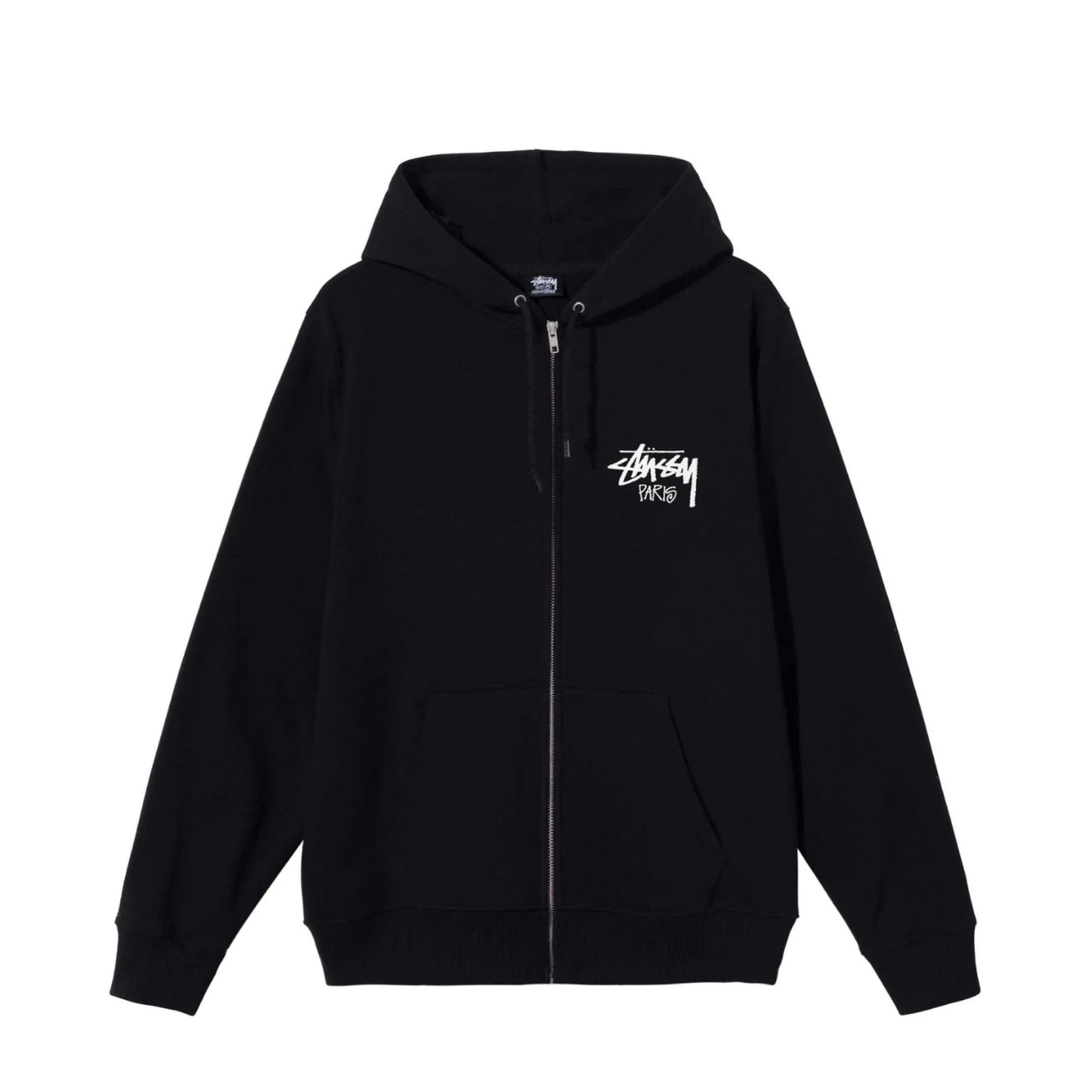 Stussy Paris Zip Up Hoodie Black