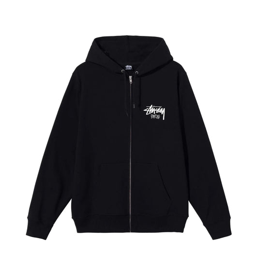 Stussy Paris Zip Up Hoodie Black