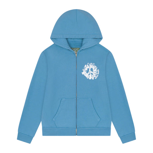 Denim Tears University Zip Hoodie Light Blue