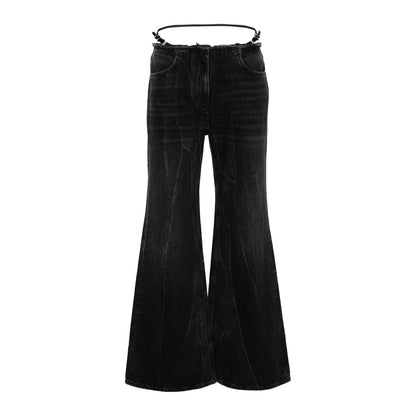 Givenchy Voyou Wide Leg Jeans Black