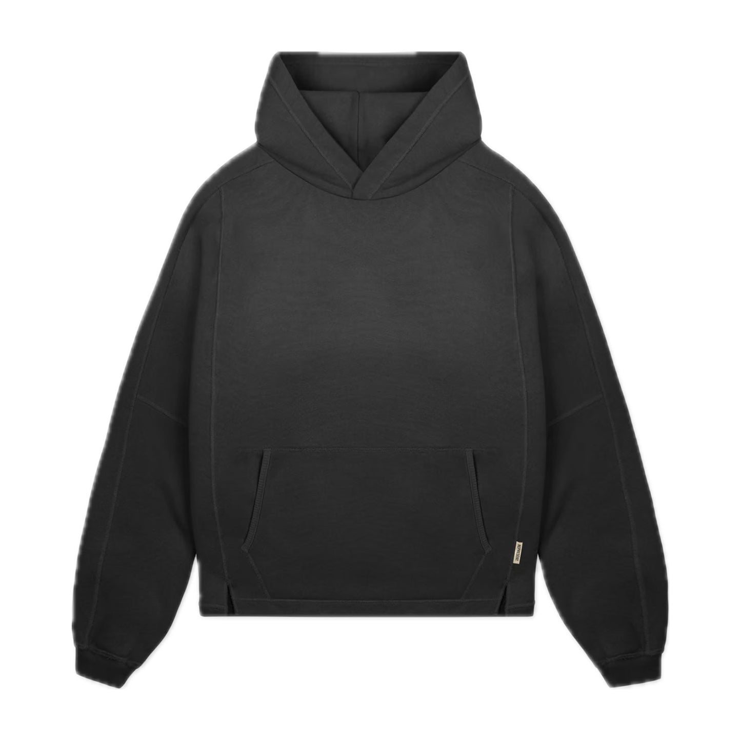 Represent Stepped Hem Hoodie Stained Black