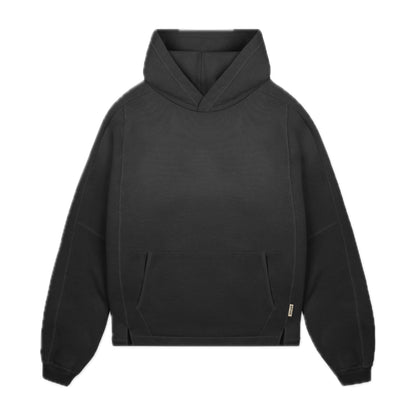 Represent Stepped Hem Hoodie Stained Black