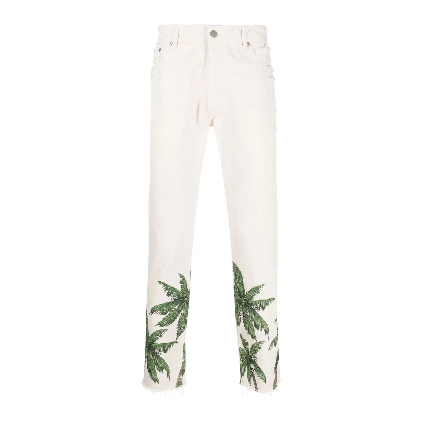 Palm Angels Palm Tree-Print Straight-Leg Jeans