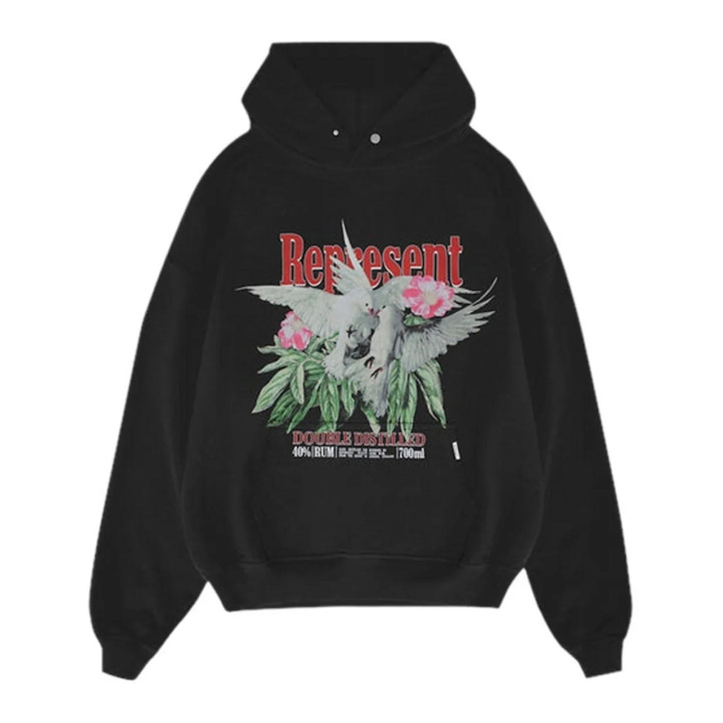 Represent Double Distilled Hoodie Off Black