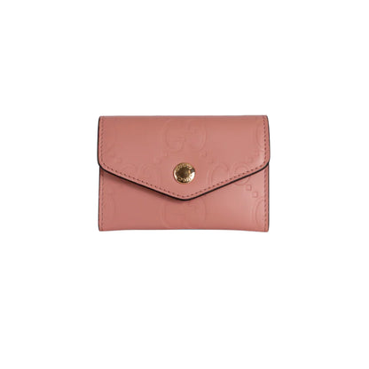 Gucci GG Card Coin Case Leather Wallet Pink
