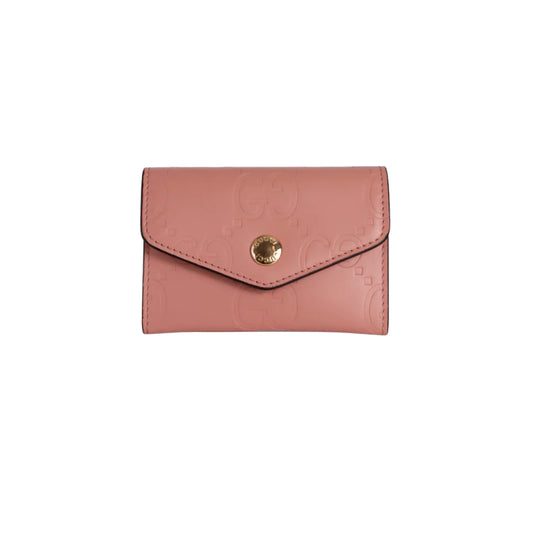 Gucci GG Card Coin Case Leather Wallet Pink