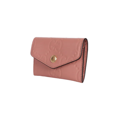Gucci GG Card Coin Case Leather Wallet Pink