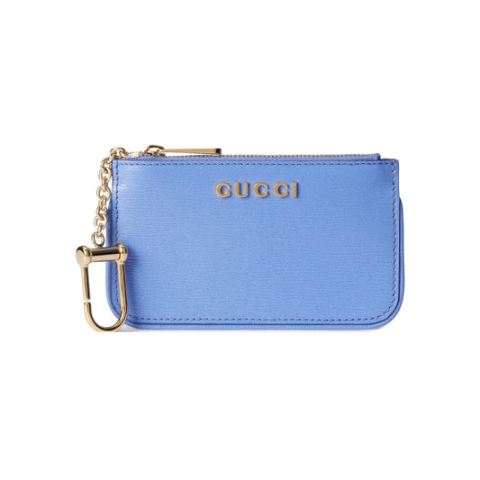Gucci Leather Key Pouch Wallet Light Blue