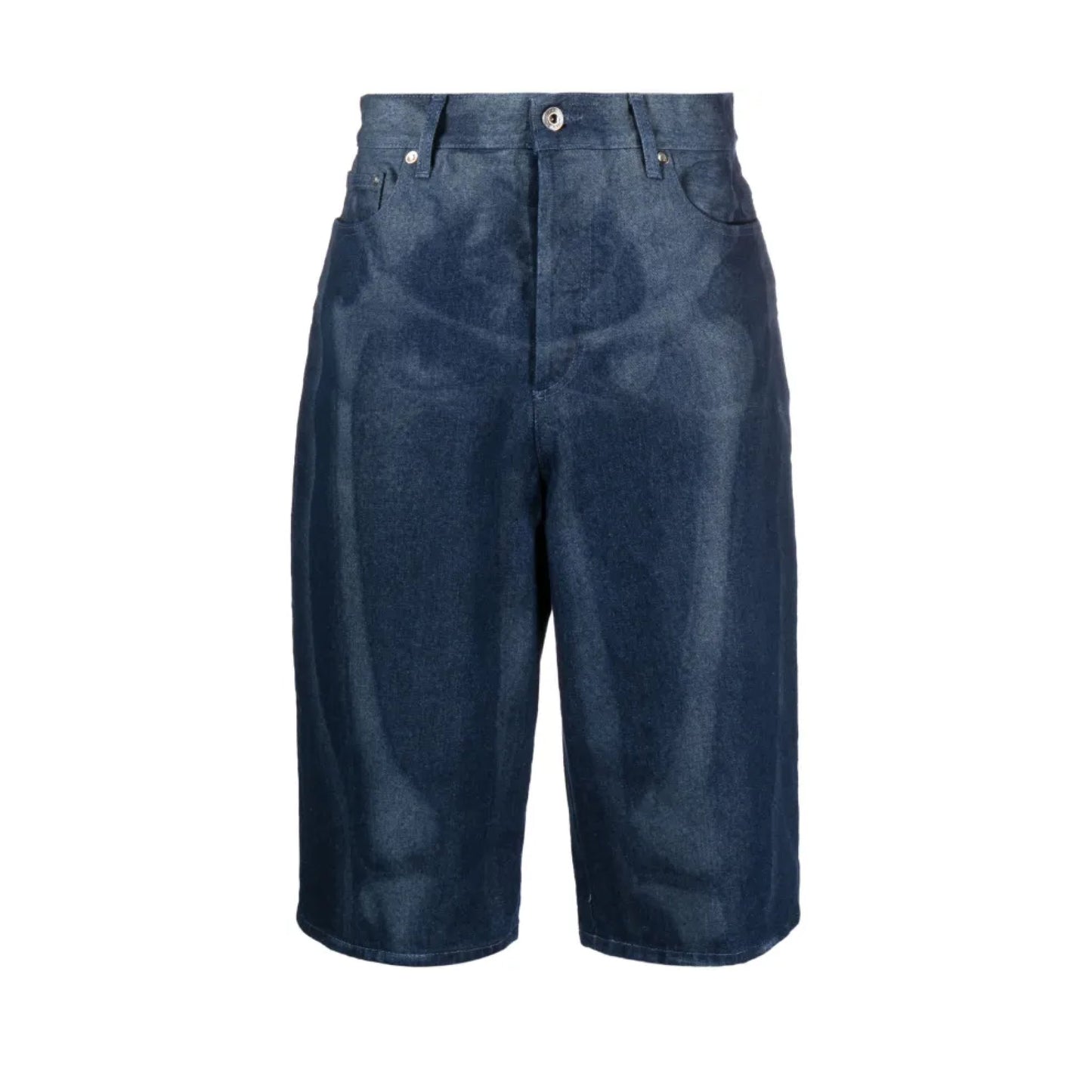 Off-White Body Scan Skeleton Denim Short Dark Blue