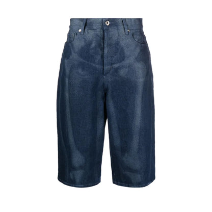 Off-White Body Scan Skeleton Denim Short Dark Blue