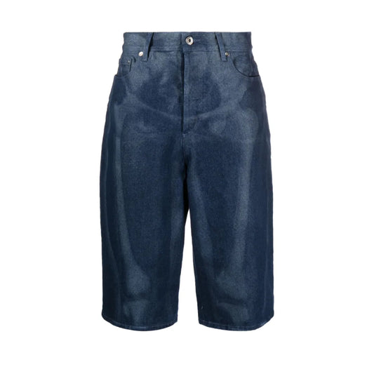 Off-White Body Scan Skeleton Denim Short Dark Blue