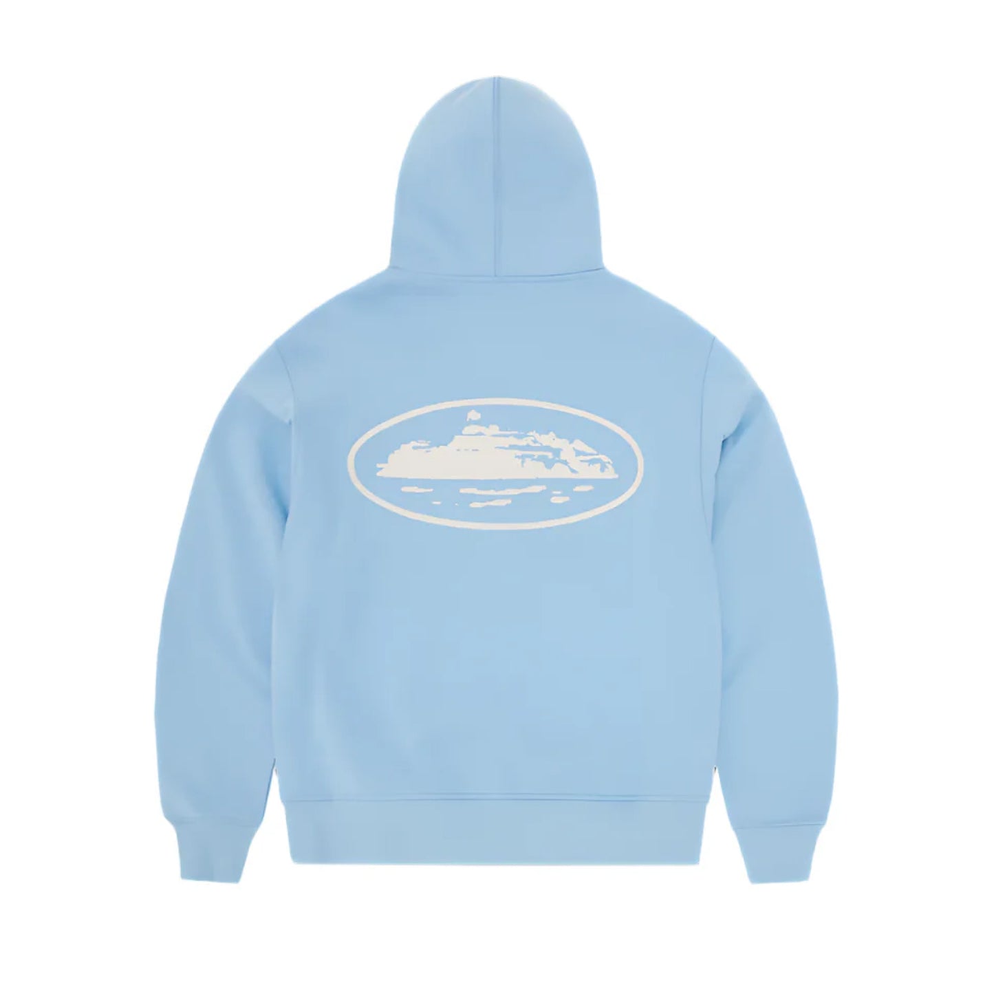 Corteiz Island Puff Print Zip Hoodie Light Blue