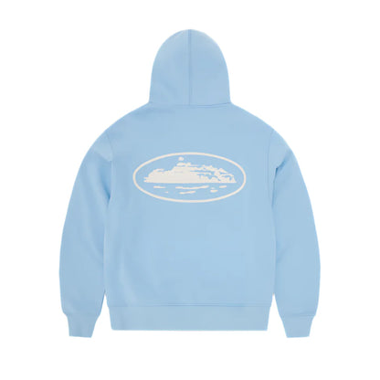 Corteiz Island Puff Print Zip Hoodie Light Blue
